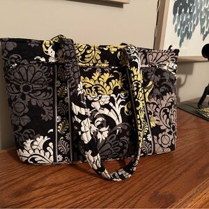Vera Bradley Black and Yellow Floral Tote